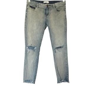 Free People We the Free Maggie Mid-Rise Straight Distressed Jeans Womens Sz 29